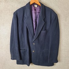 Vintage Fenn Wright & Manson Jacket Mens 44R Blue Blazer Wool Blend Sport Coat