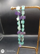 FAT FACE Aqua And Purples Cut Stones Necklace