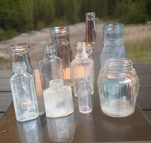 Old glass bottles - 10,