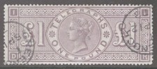 1876 £1 Brown Lilac Telegraph