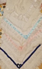 Dream baby boys girls Spanish traditional frilly shawl wrap blanket christening 