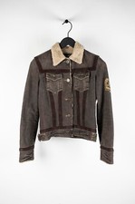 Jean Paul Gaultier Woman Shearling Brown Denim Jacket Size 42(S/M) H3227