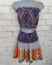 Co Ord top Bandeau & matching Frill Elasticated Waist Skirt 6-14