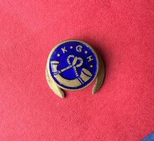 Vintage KGH  Light Infantry ?  Enamel Lapel badge military  WW2. Kings Crown.