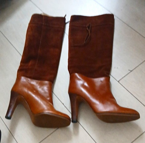 Brown knee high leather - brown,