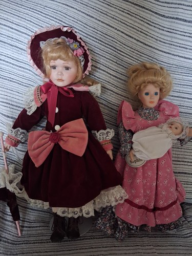 Vintage porcelain dolls - porcelain, two