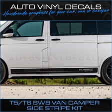 Fits:- VW Transporter T5 T6 SWB California Beach DUB Edition Vinyl Side Stripes
