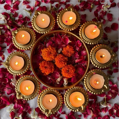 Metal diya urli 12 inches - metal,