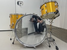 Pearl Wood/ Fibreglass Drum Kit Gold Gloss 22 13 16. Collection Only  