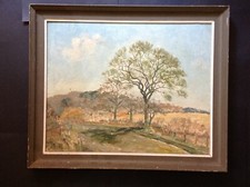 Vintage Landscape Oil Painting, Plein Air, Norfolk, Holt, Cley, Marjorie Neden