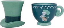 DISNEY ALICE IN WONDERLAND THE MAD HATTER SALT AND PEPPER POTS CRUET SET SHAKERS
