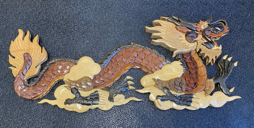 Hand carved wooden dragon - carved,