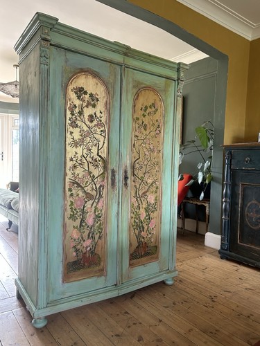 Vintage painted armoire with - vintage,