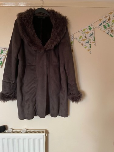 Ladies faux suede coat - ladies, grey