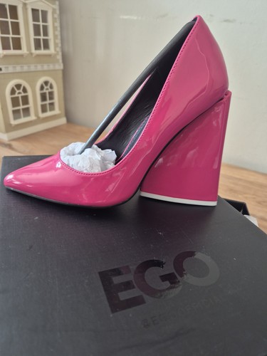 Pink patent block heeled - pink,