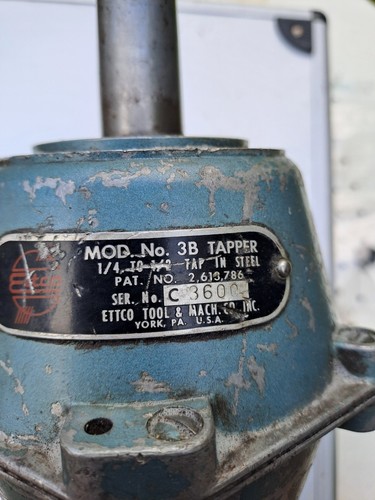 Ettco mt3 tapping head o - mt3, w