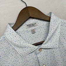 Peter Millar Polo Shirt Mens 3XL White Geometric Summer Comfort Donald Ross Tech