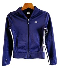 Adidas Track Top 10 Purple White  Zipped Hooded Womens Tracksuit Jacket VGC