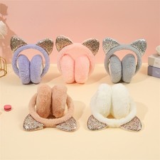 Winter Womens Kids Soft Bear Earmuffs Ladies Girls Plush Warmer Ear Muffs New UK