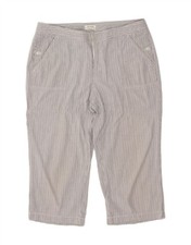DOCKERS Womens Straight Capri Trousers US 10 Large W34 L18  Blue Striped BV84