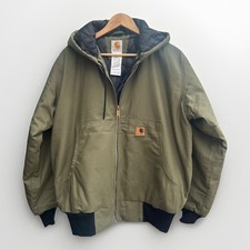 Carhartt Reworked Green Hooded  Work Jacket - Size small (fits like a large)