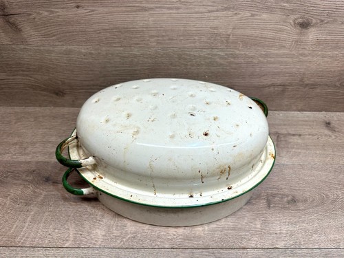 Vintage enameled cast iron - enameled,