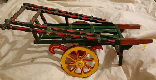 Vintage handmade wooden cart - wooden, cart.