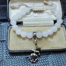 Thomas Sabo 925 Sterling Silver Bracelet, White Agate Slider Bracelet,Adjustable