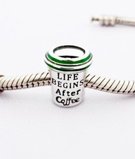 Coffee Cup Charm Bead Life