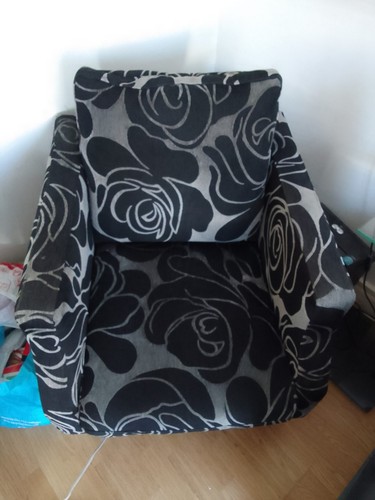 Black swivel chair - chair, chrome