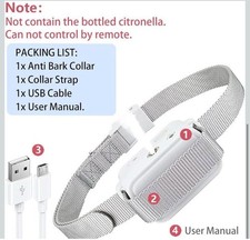 Dogs Anti Barking Collar Pet Training Collar Citronella Mist Spray Rechargeable