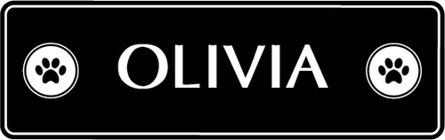 Dog crate name plate with - with, paws