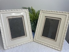 Pair Of  Heavy Ivory Ceramic Photo / Picture Frames Laura Ashley