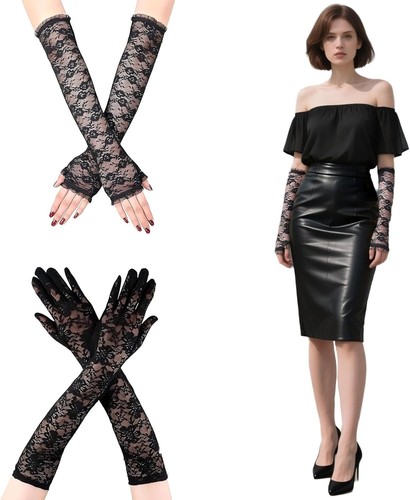 Women lace gloves long - women's,