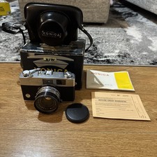 Konica Auto S2 35mm Rangefinder camera, Original case, box & manual 1969 Receipt