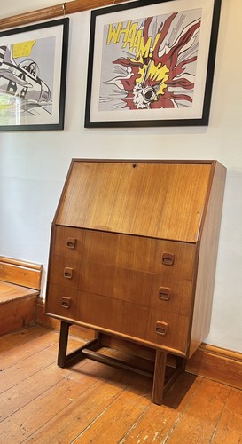 Mid century teak bureau - mid,