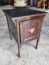 Vintage 20thC mahogany single drawer filing record cabinet tall legs side table