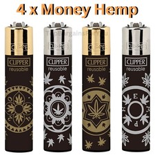 4 x Clipper Lighters MONEY
