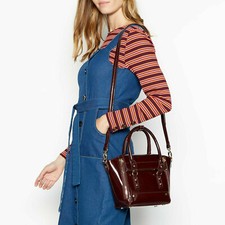 Faith handbag  Women's Plum Small Winged Patent Grab Bag/ shoulder bag/  BNWT 