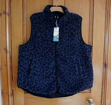Joules Hutton Lined Fleece Gilet - Bee Leopard Navy - Size 20 - RRP £74.95