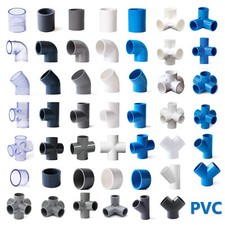 20-50mm PVC Pressure Pipe Fittings Elbow Tee Cap Plumbing Solvent Weld Aquarium