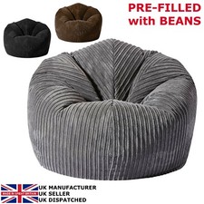JUMBO CORDUROY GIANT Bean Bag Chair GILDA Adult Gaming Beanbag Seat lounge 