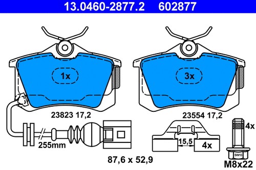 Rear brake pad set disc - rear,