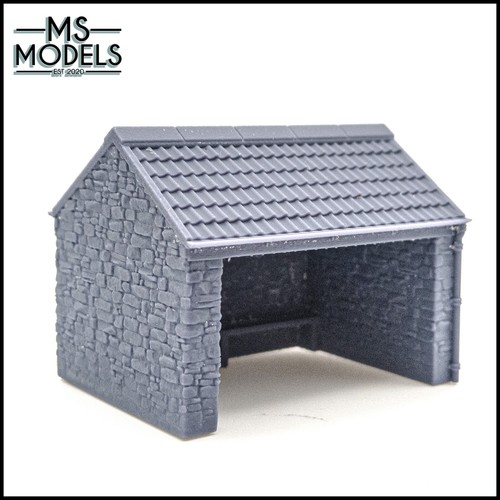 Stone bus stop shelter - stone, stop/shelter