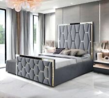 Luxury Hexa Gold Stripe Bed With/Without Ottoman Gas Lift Storage in Sale !!