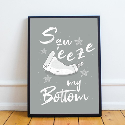 Grey bathroom prints - grey,