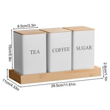 3Pcs Coffee Tea Sugar Canister