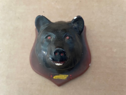 Vintage black bear head - head, chalk