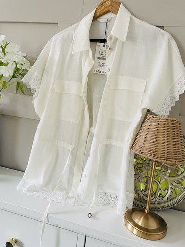 Zara cotton linen overshirt - linen,