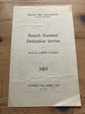 1965 Burma Star Association Standard Dedication at Slough Programme
